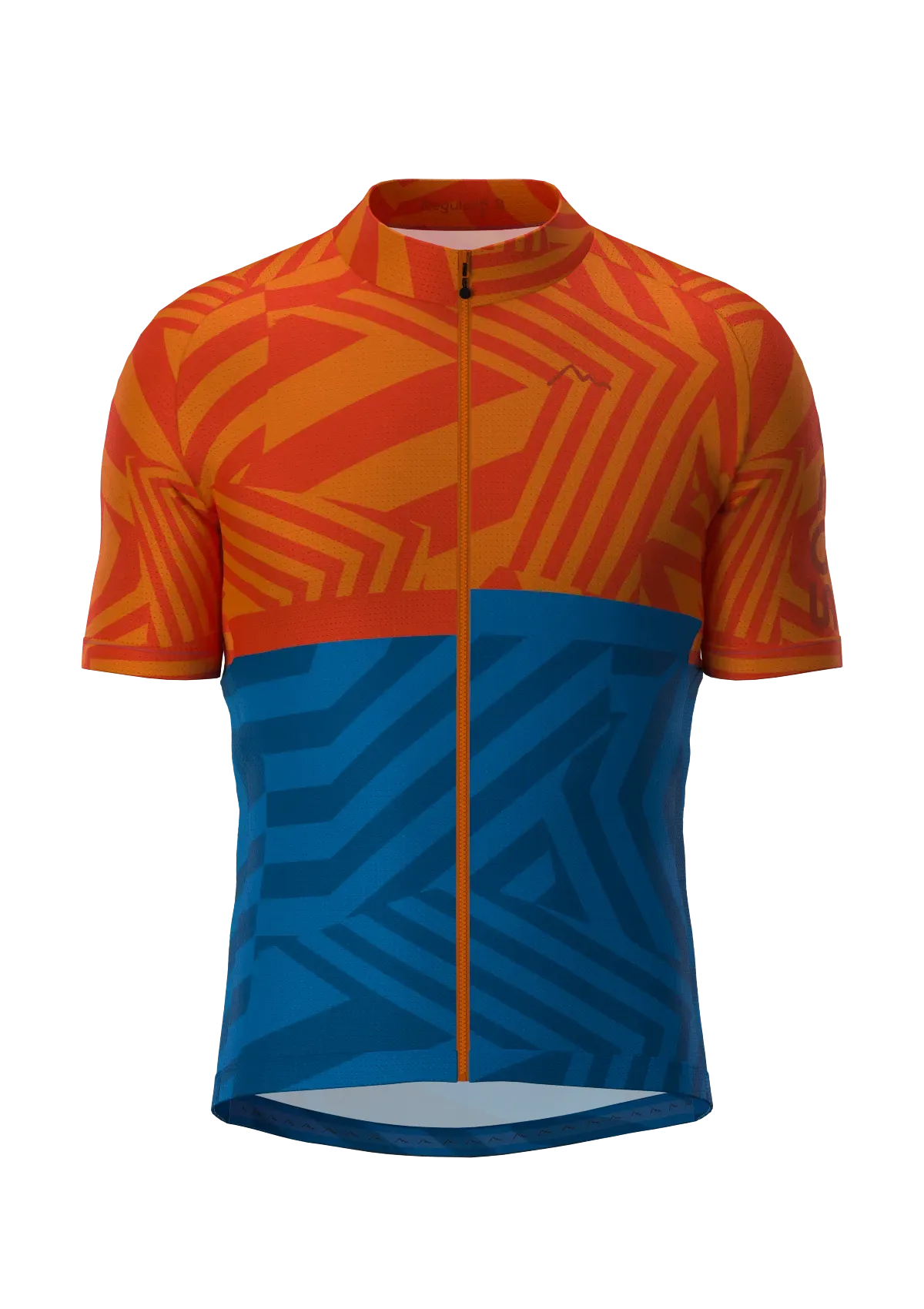 Maillot cycliste régulier orange-bleu