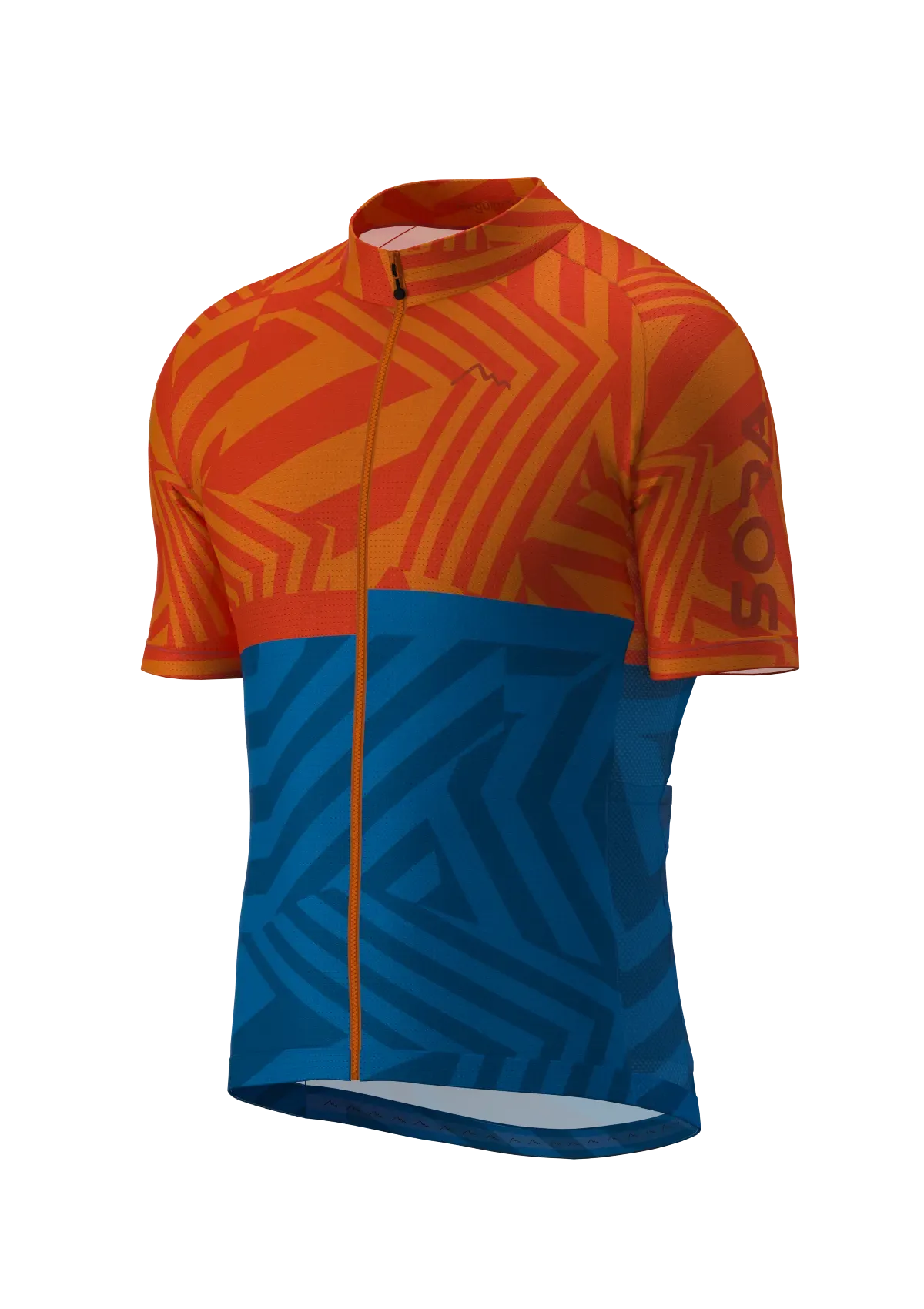 Maillot cycliste régulier orange-bleu