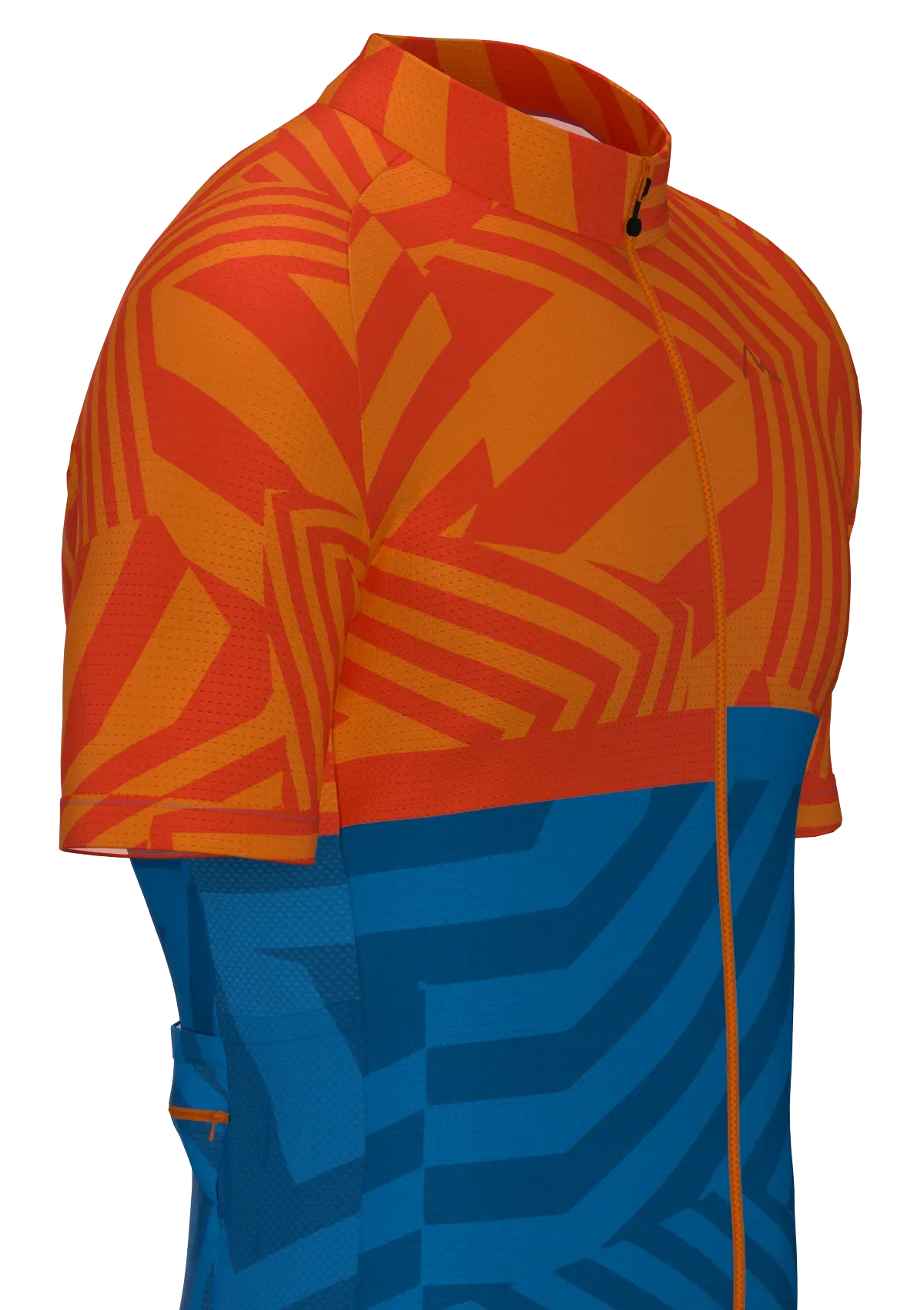 Regular Orange-Blau Fahrrad Trikot